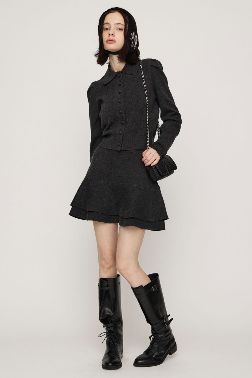 LAYERED FRILL KNIT S/スコート C.GRY 2