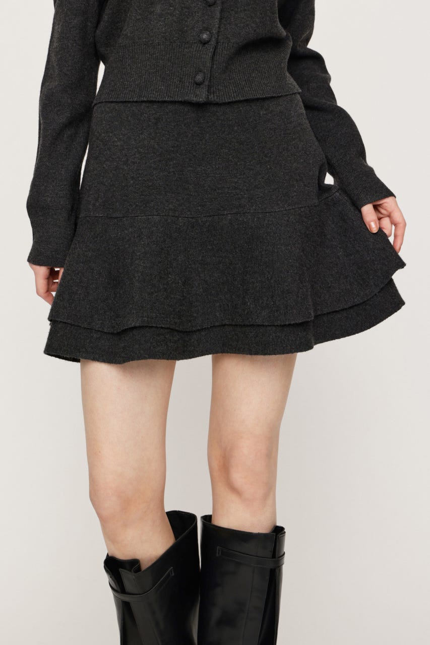 LAYERED FRILL KNIT S/スコート C.GRY 2