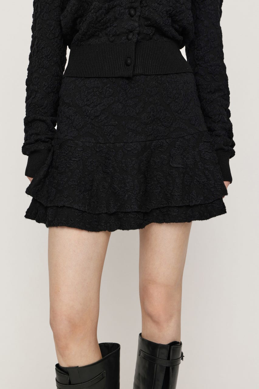 LAYERED FRILL KNIT S/スコート M/BLK 2