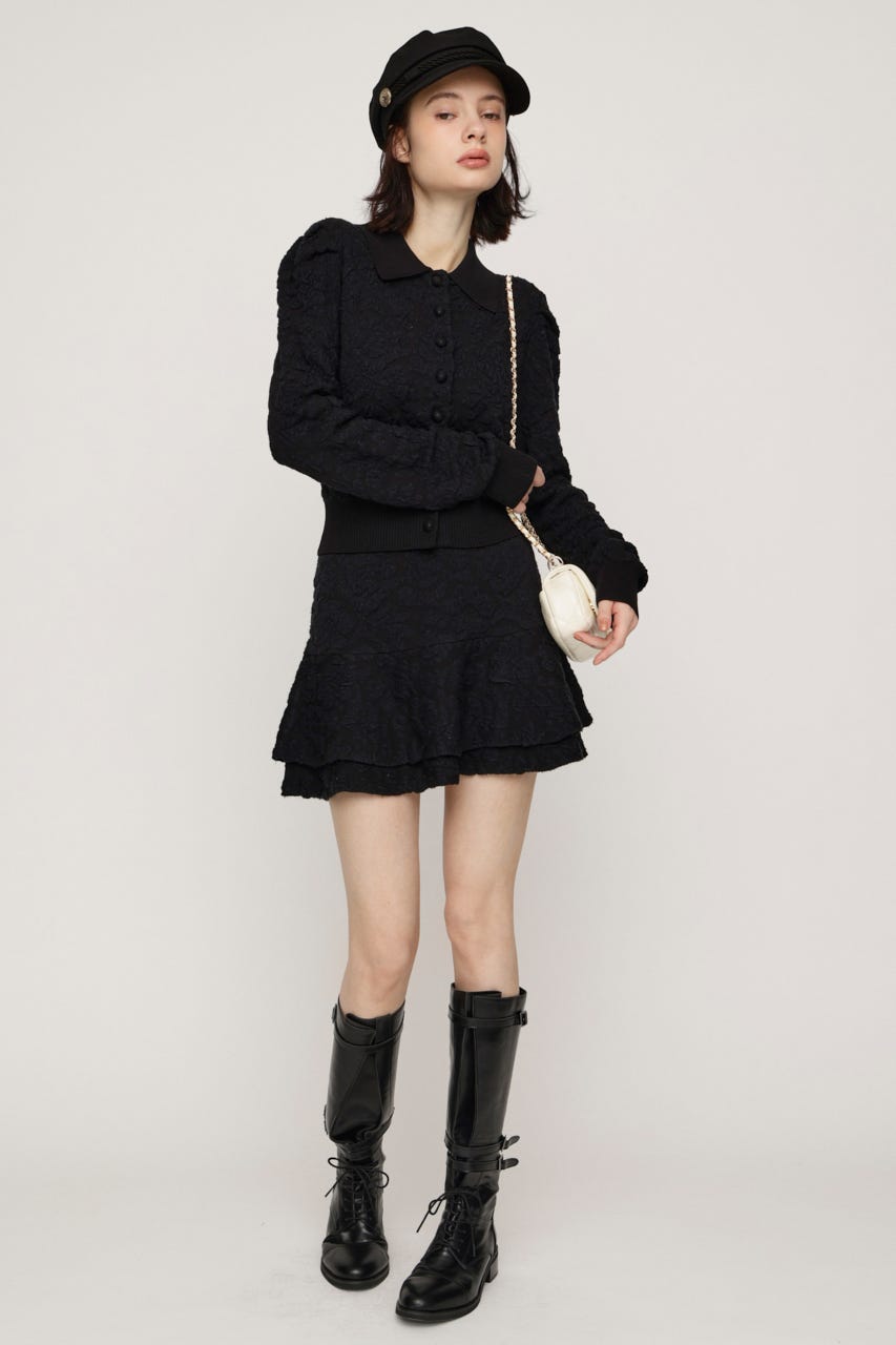 LAYERED FRILL KNIT S/スコート M/BLK 2