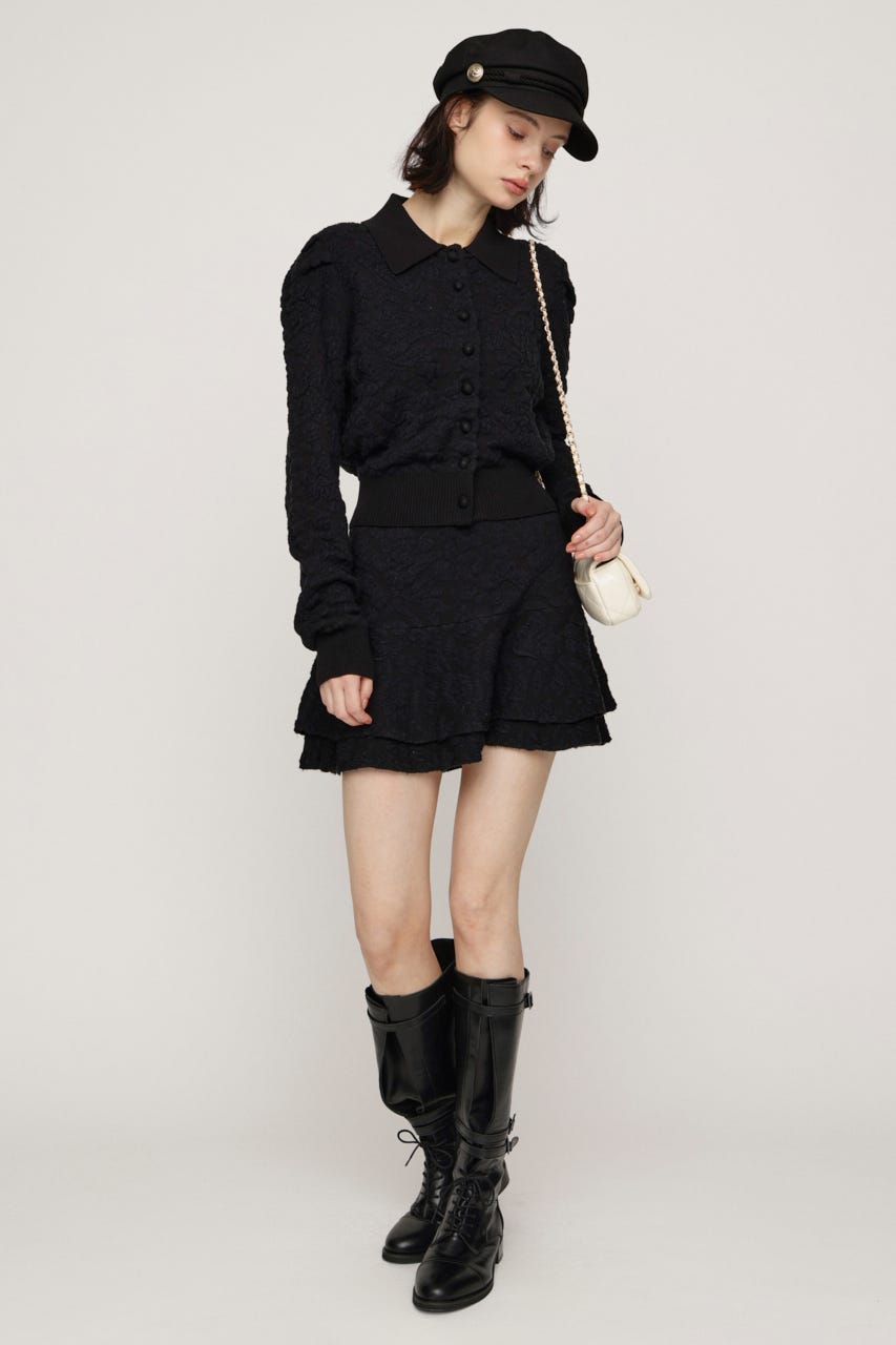 LAYERED FRILL KNIT S/スコート M/BLK 2