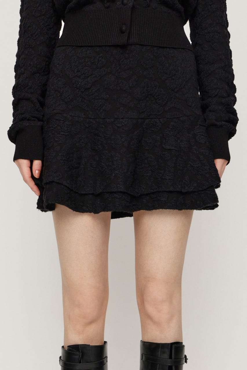 LAYERED FRILL KNIT S/スコート M/BLK 2