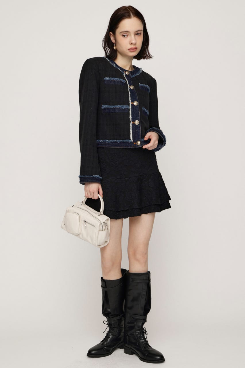 LAYERED FRILL KNIT S/スコート M/BLK 2