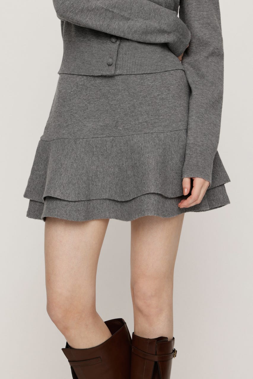 【LIMITED ITEM】LAYERED FRILL KNIT S/スコート T.GRY 2