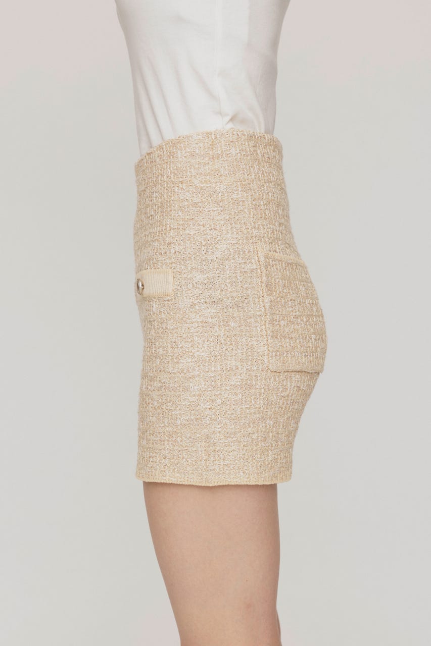 BICOLOR TWEED KNIT ショートパンツ IVOY 0
