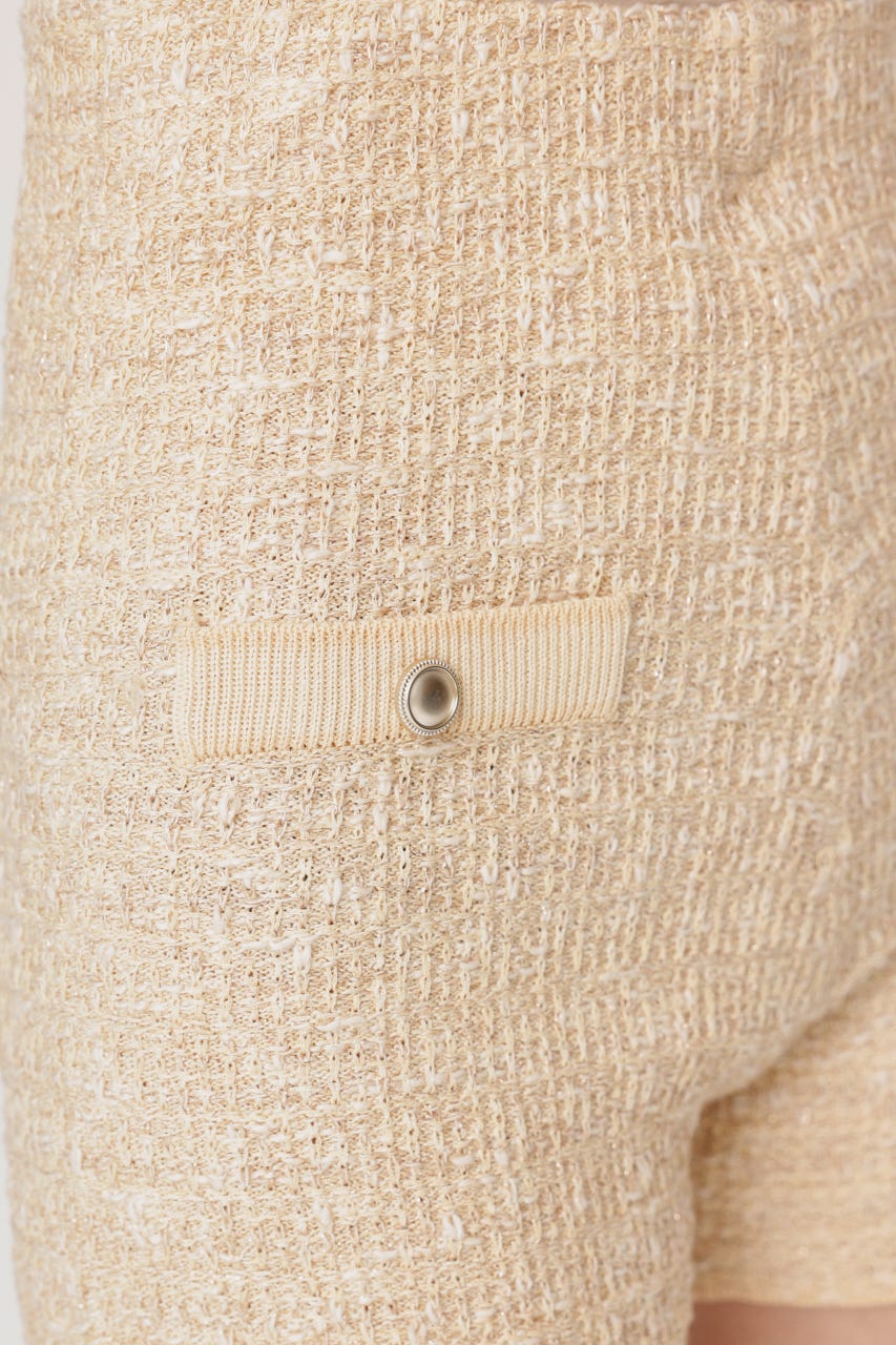 BICOLOR TWEED KNIT ショートパンツ IVOY 0