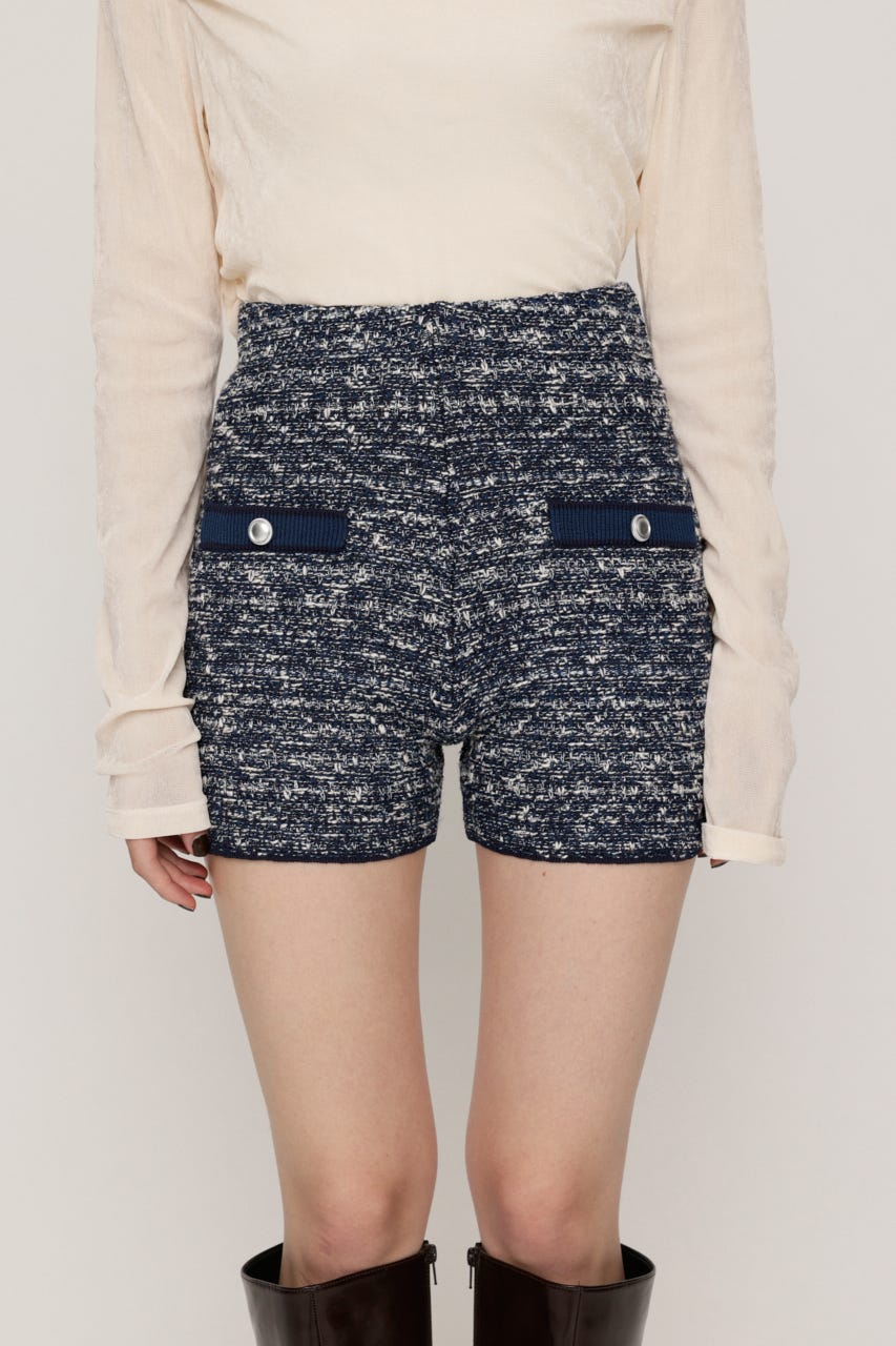 BICOLOR TWEED KNIT ショートパンツ NVY 1