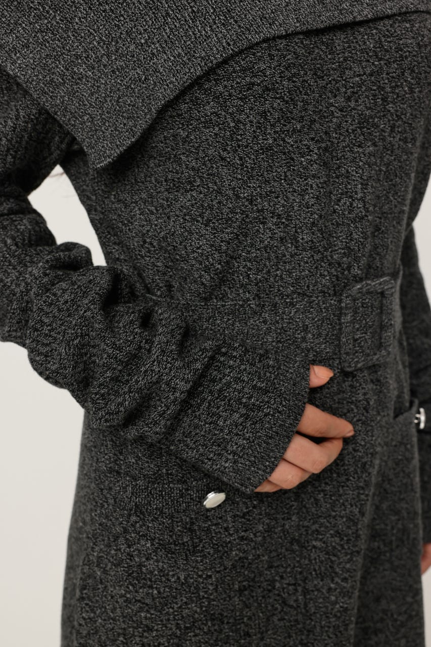 MELANGE KNIT BELT ショートワンピース M/BLK 1