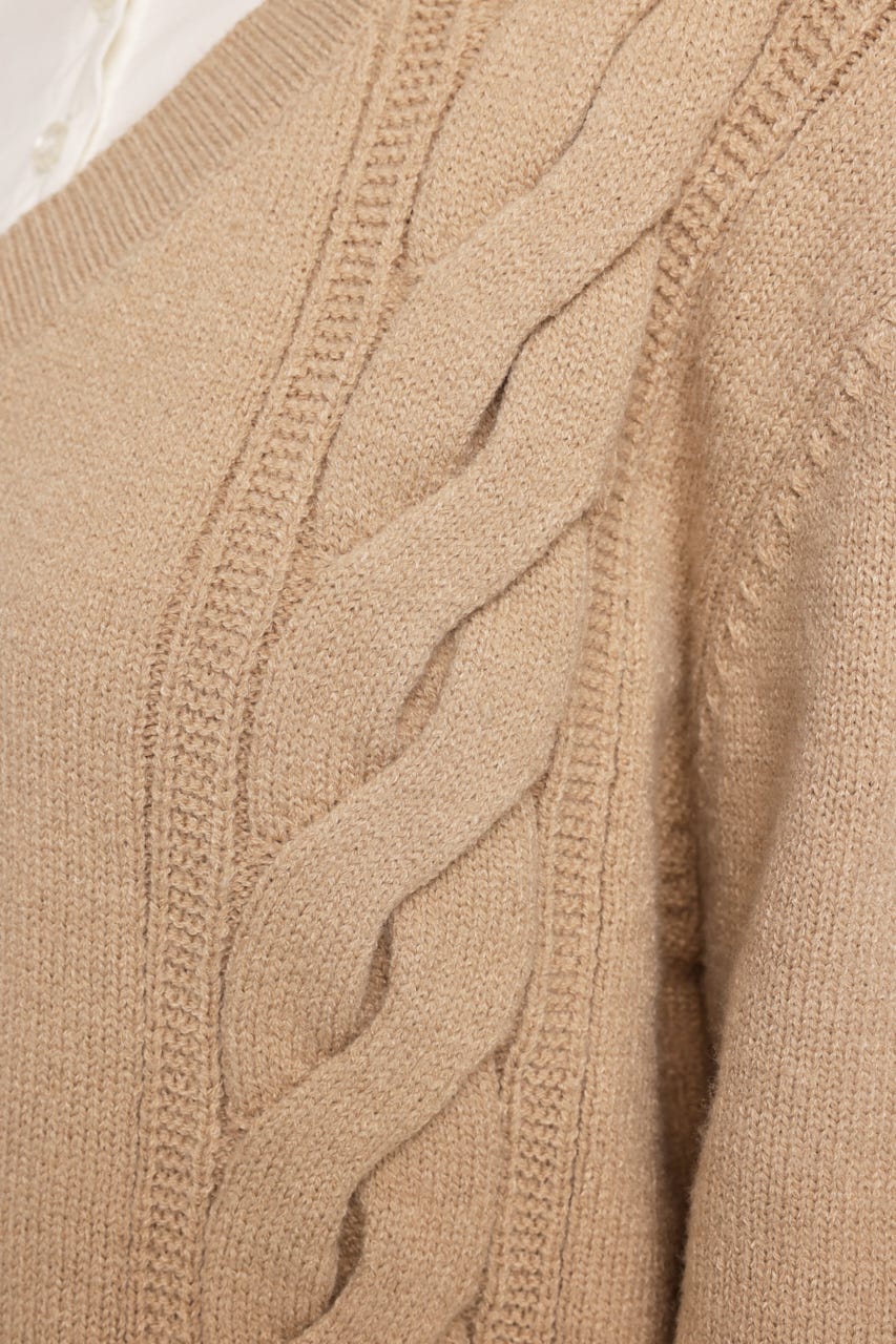 SH DOCKING BALLOON KNIT ショートワンピース BEG FREE