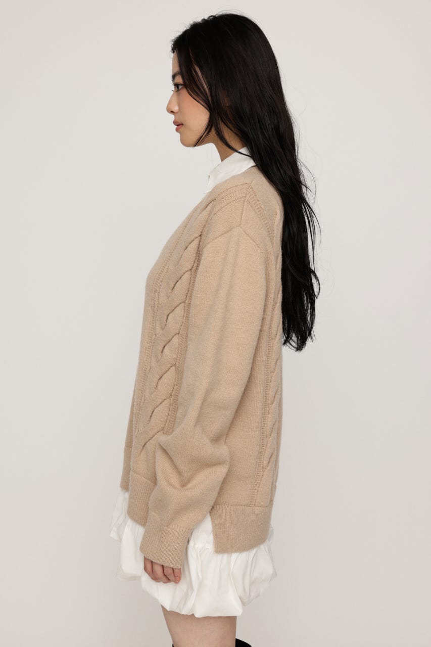 SH DOCKING BALLOON KNIT ショートワンピース BEG FREE