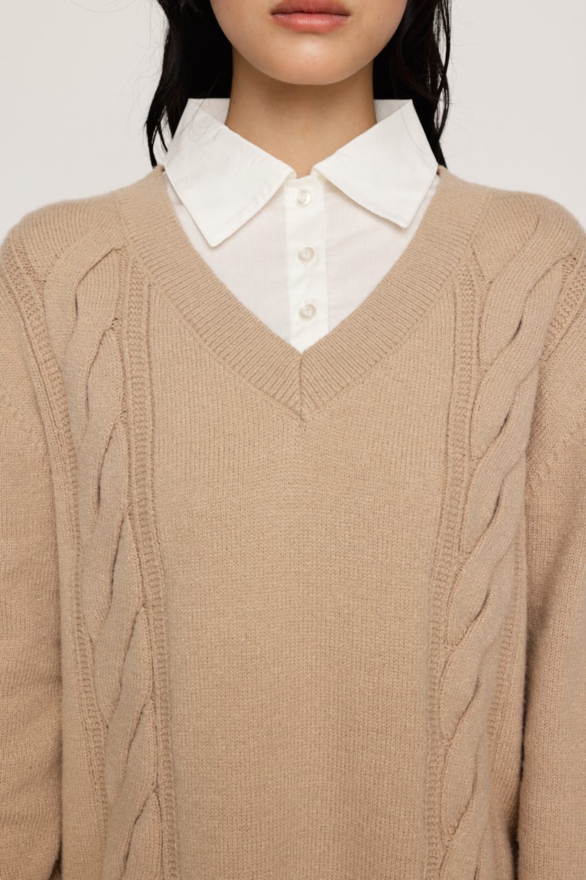 SH DOCKING BALLOON KNIT ショートワンピース BEG FREE