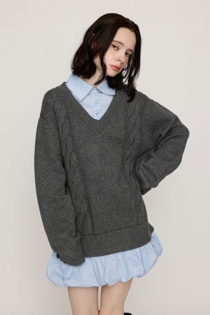 SH DOCKING BALLOON KNIT ショートワンピース