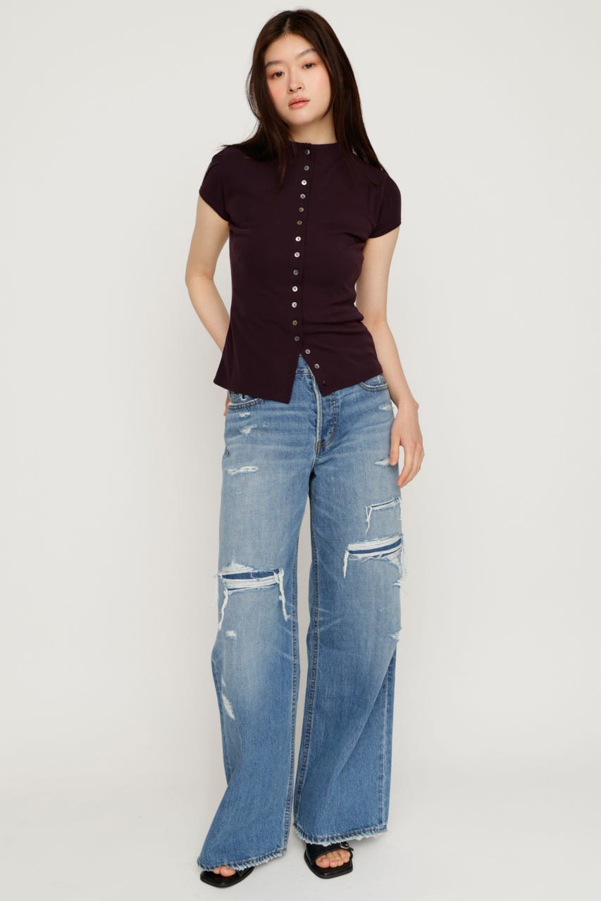 L／W HIGH DAMAGE STRAIGHT パンツ BLU 1