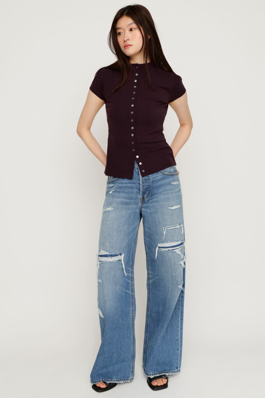 L／W HIGH DAMAGE STRAIGHT パンツ BLU 1