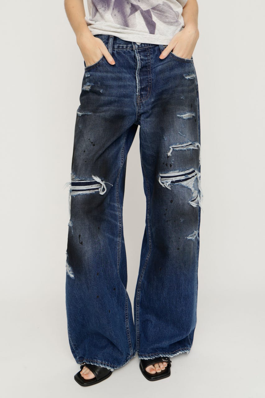 L／W HIGH DAMAGE STRAIGHT パンツ D/BLU 0