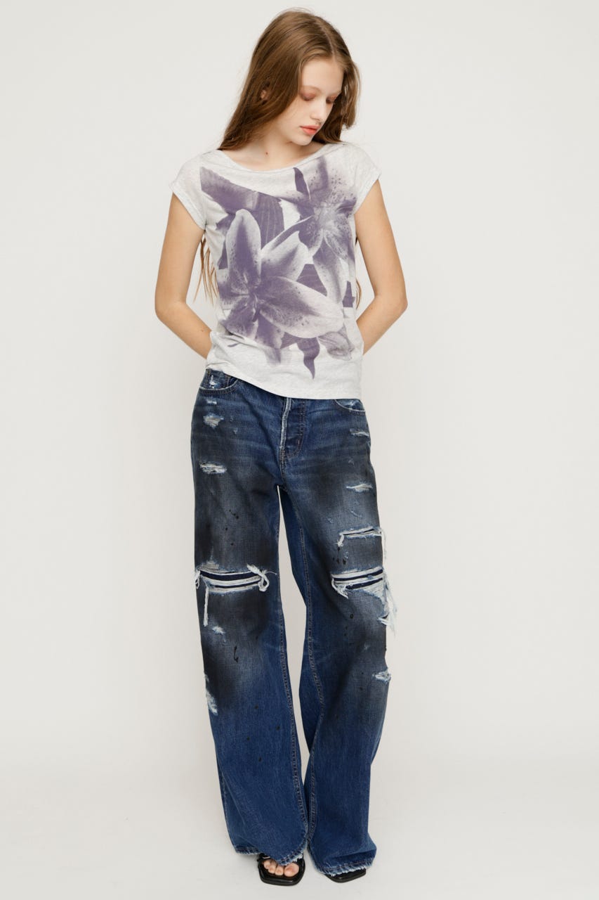 L／W HIGH DAMAGE STRAIGHT パンツ D/BLU 0