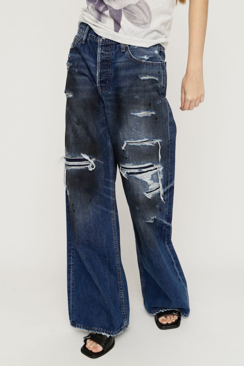 L／W HIGH DAMAGE STRAIGHT パンツ D/BLU 0