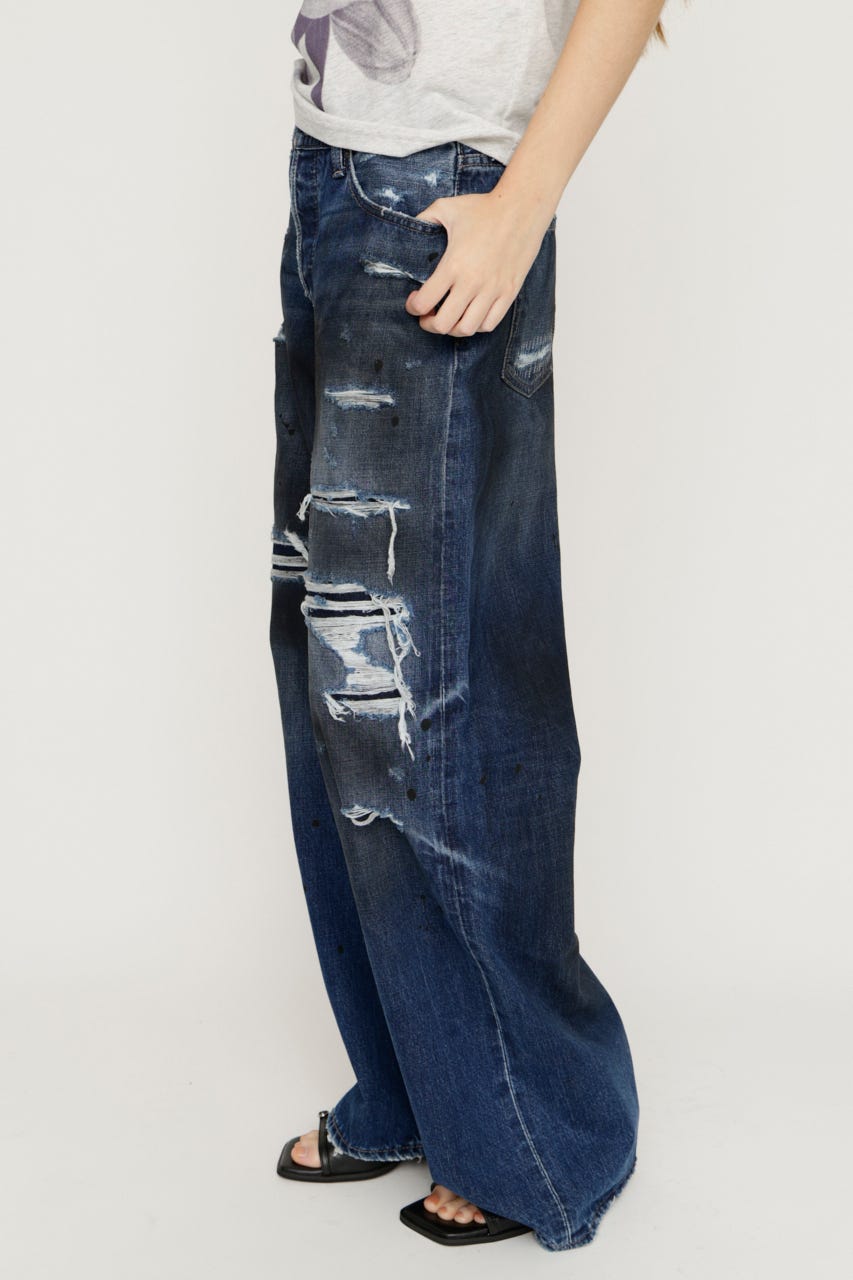 L／W HIGH DAMAGE STRAIGHT パンツ D/BLU 0