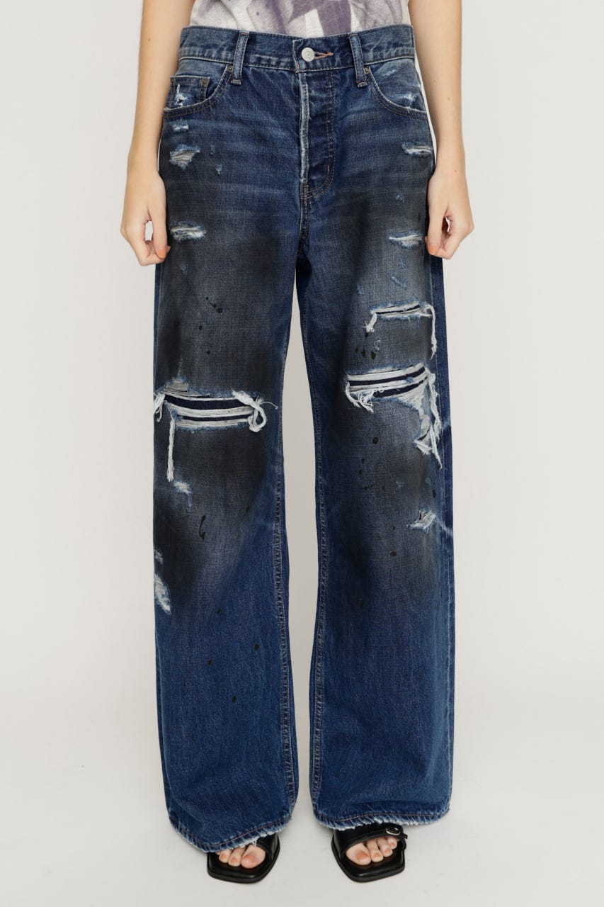 L／W HIGH DAMAGE STRAIGHT パンツ D/BLU 0