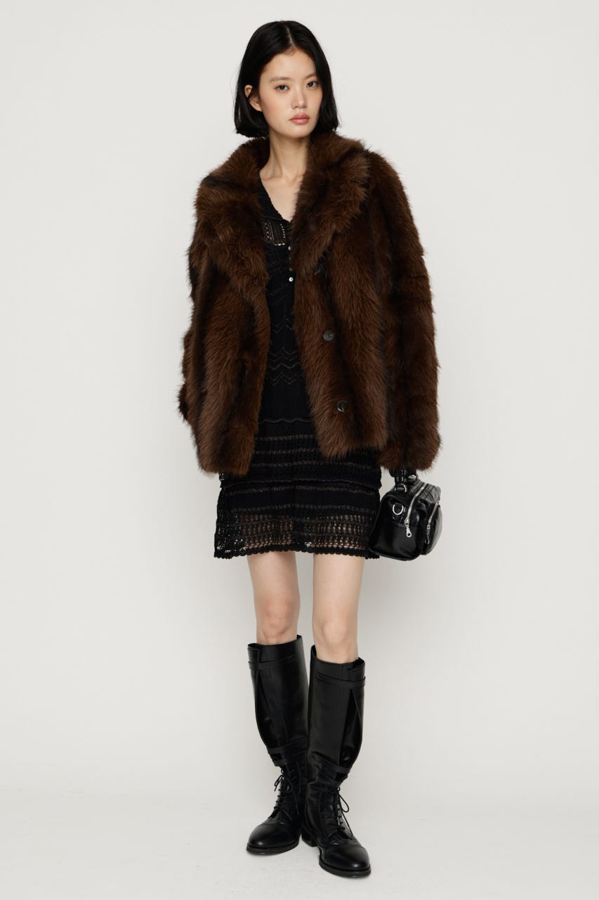 【AW PRE ORDER 第2弾】2WAY ANIMAL F／FUR SHORT JK BRN FREE