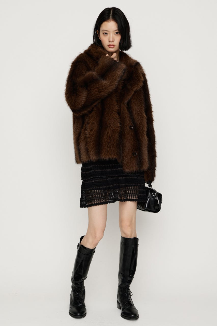 【AW PRE ORDER 第2弾】2WAY ANIMAL F／FUR SHORT JK BRN FREE