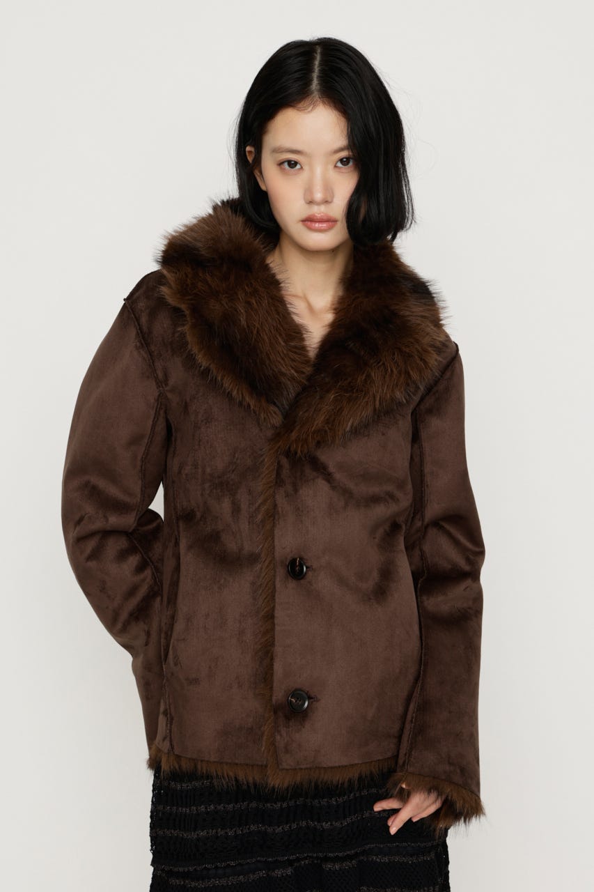 【AW PRE ORDER 第2弾】2WAY ANIMAL F／FUR SHORT JK BRN FREE
