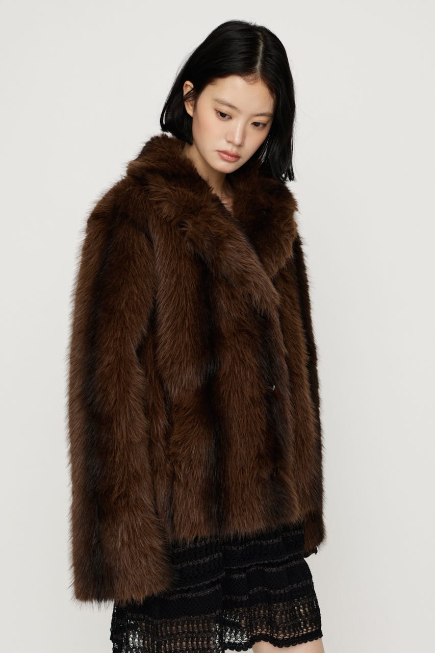 【AW PRE ORDER 第2弾】2WAY ANIMAL F／FUR SHORT JK BRN FREE