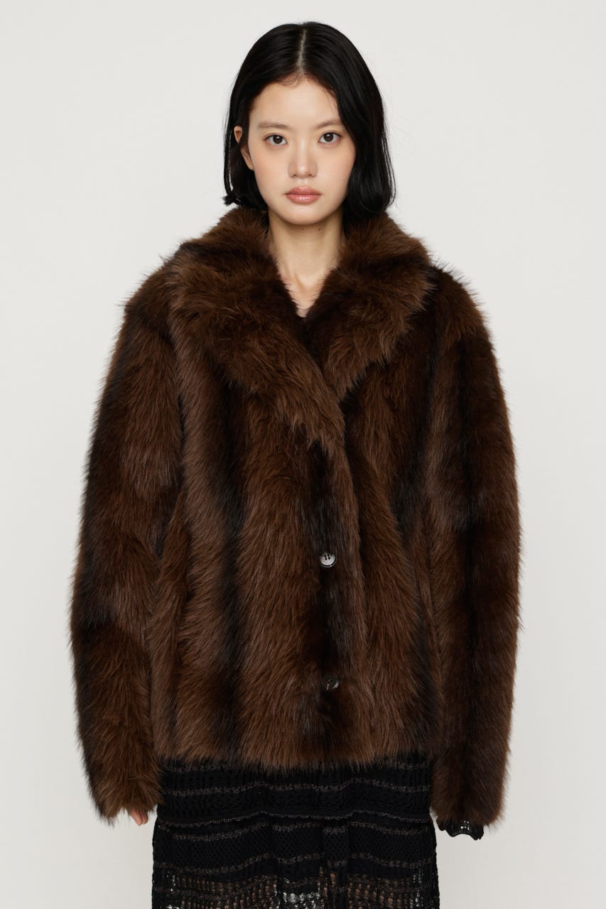 【AW PRE ORDER 第2弾】2WAY ANIMAL F／FUR SHORT JK BRN FREE