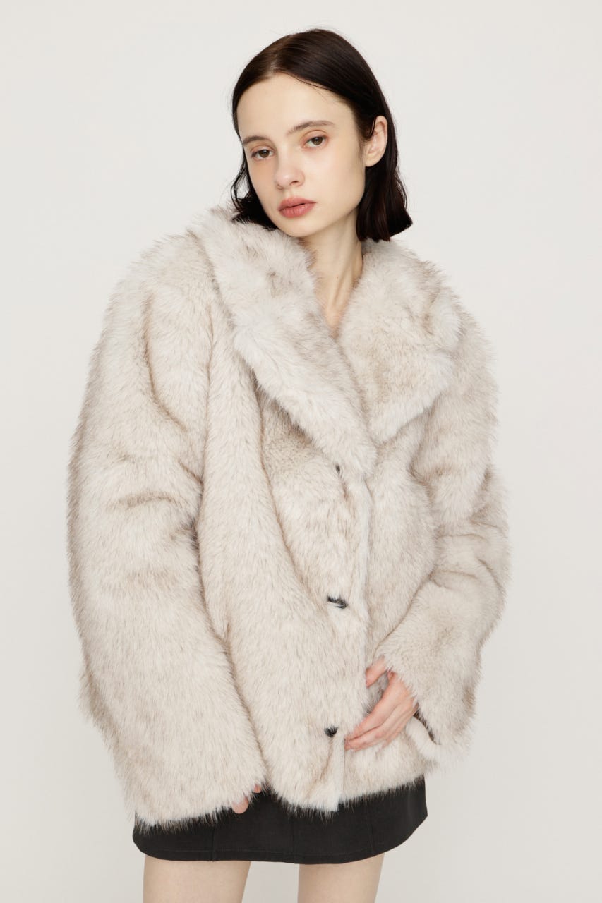 【AW PRE ORDER 第2弾】2WAY ANIMAL F／FUR SHORT JK IVOY FREE