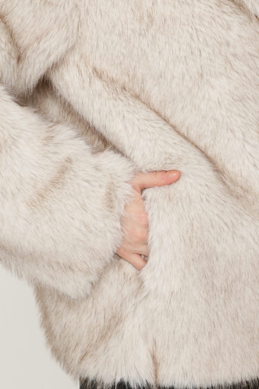 【AW PRE ORDER 第2弾】2WAY ANIMAL F／FUR SHORT JK IVOY FREE