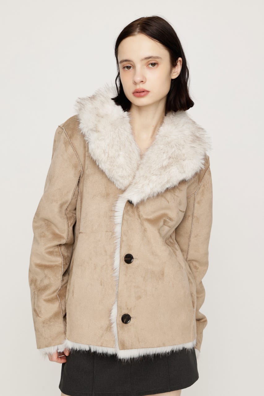 【AW PRE ORDER 第2弾】2WAY ANIMAL F／FUR SHORT JK IVOY FREE