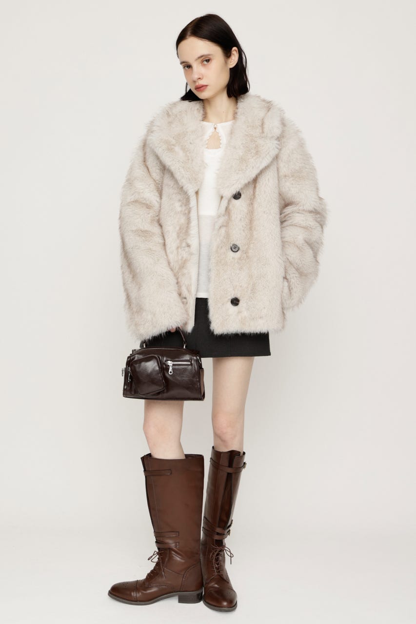 【AW PRE ORDER 第2弾】2WAY ANIMAL F／FUR SHORT JK IVOY FREE