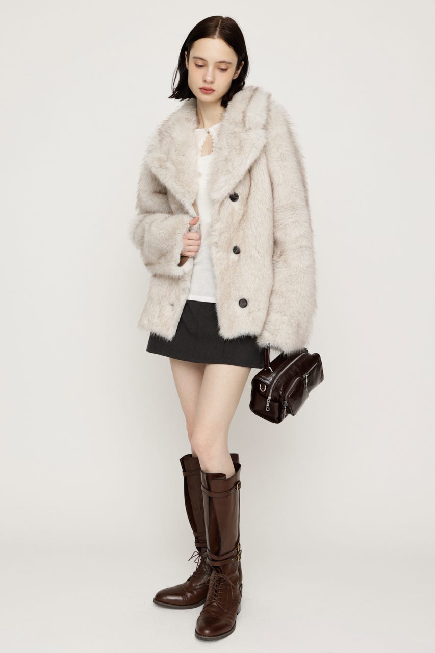 【AW PRE ORDER 第2弾】2WAY ANIMAL F／FUR SHORT JK IVOY FREE