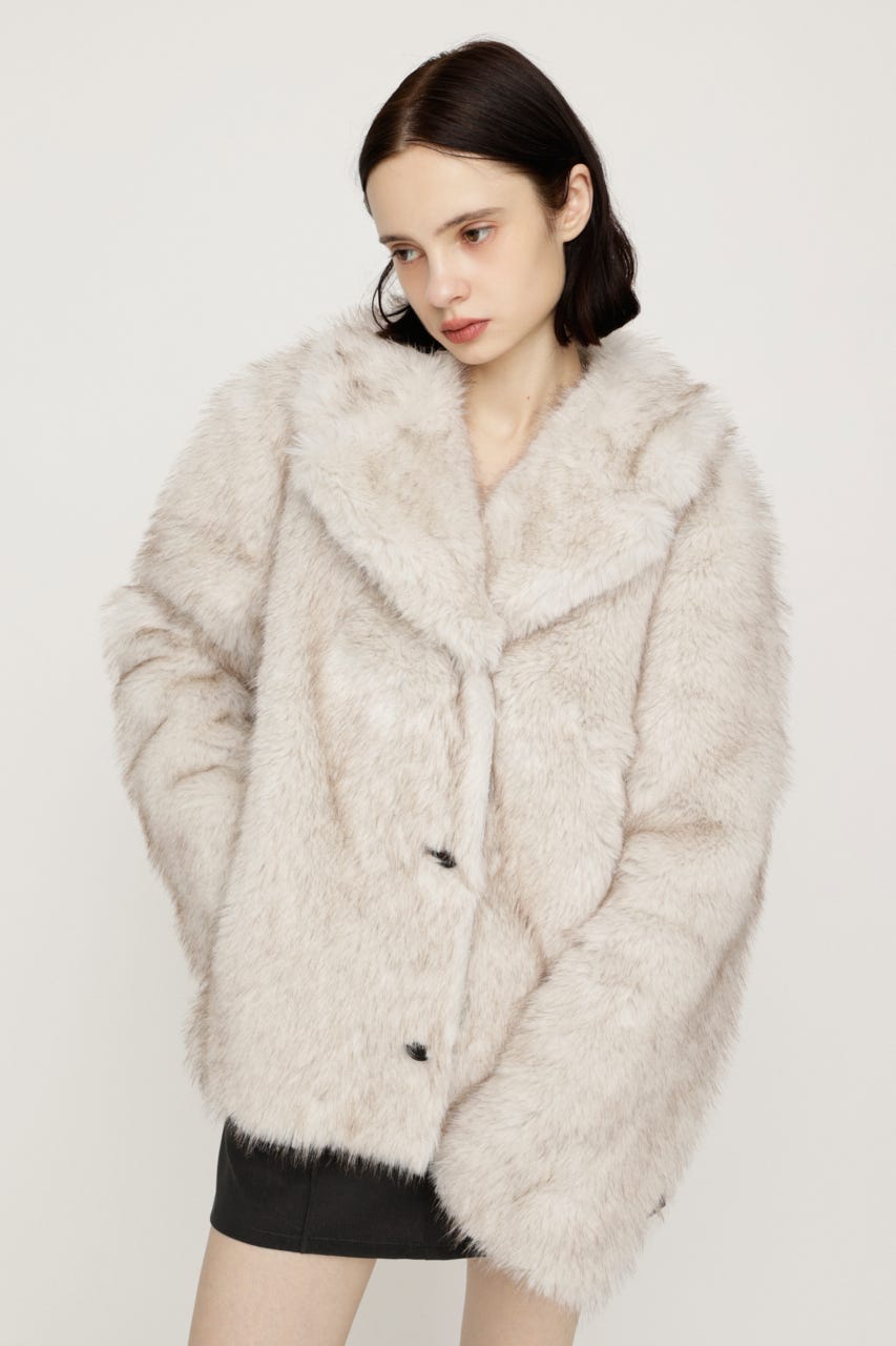【AW PRE ORDER 第2弾】2WAY ANIMAL F／FUR SHORT JK IVOY FREE