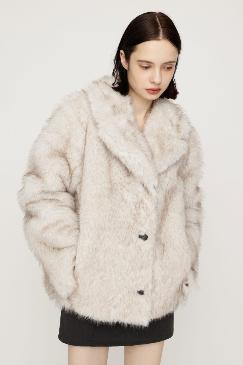 【AW PRE ORDER 第2弾】2WAY ANIMAL F／FUR SHORT JK IVOY FREE