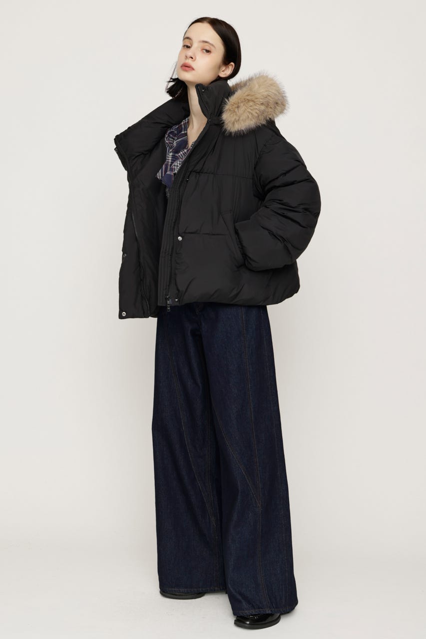 【AW PRE ORDER 第2弾】FUR HOODIE PUFFER ジャケット BLK FREE