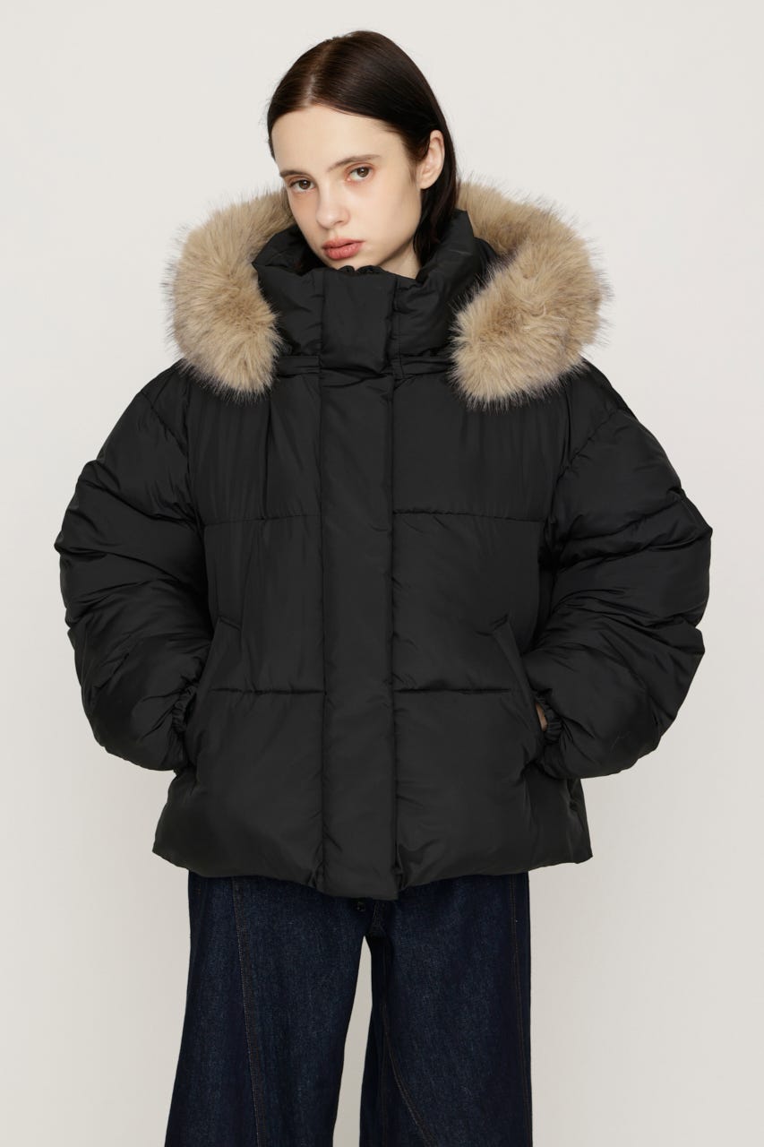 【AW PRE ORDER 第2弾】FUR HOODIE PUFFER ジャケット BLK FREE