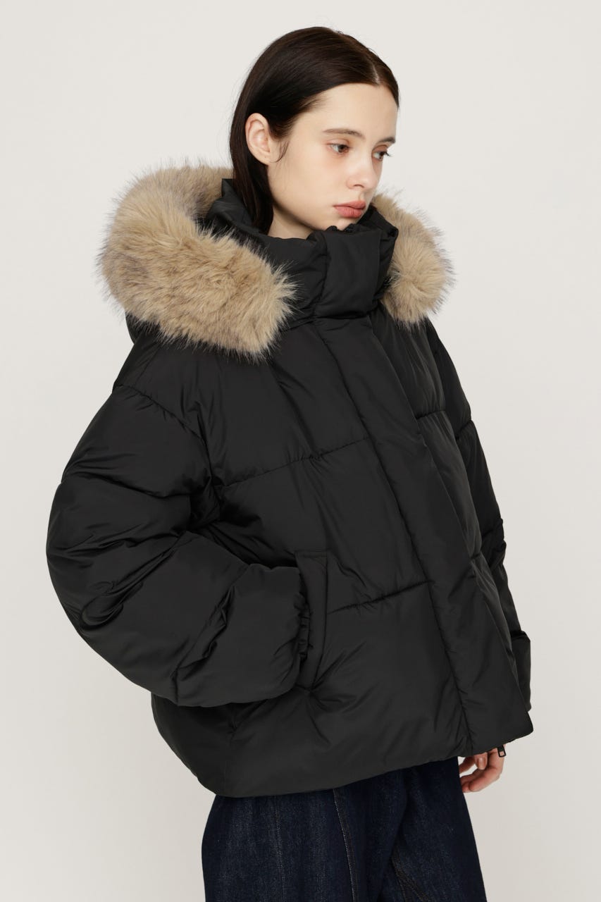 【AW PRE ORDER 第2弾】FUR HOODIE PUFFER ジャケット BLK FREE