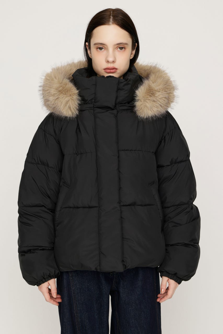 【AW PRE ORDER 第2弾】FUR HOODIE PUFFER ジャケット BLK FREE