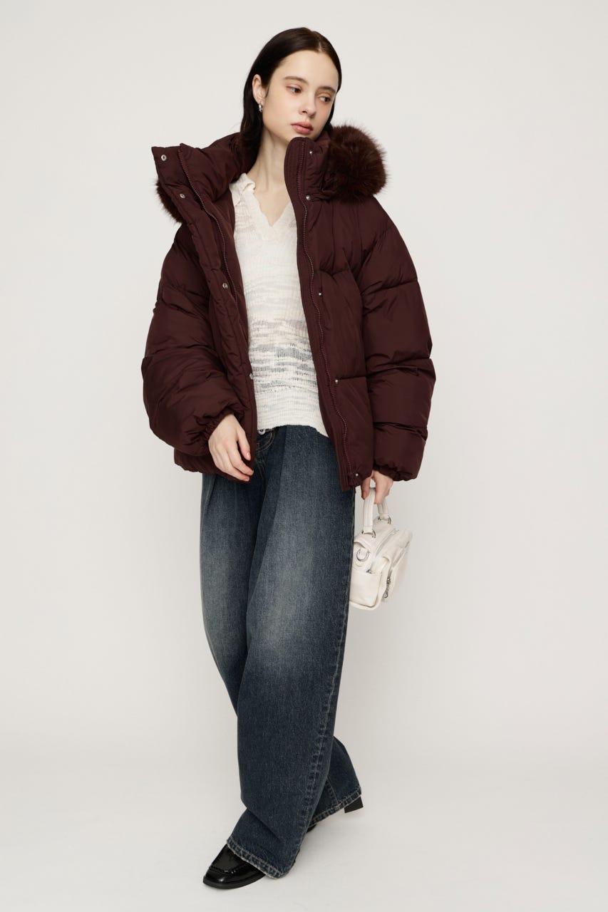 【AW PRE ORDER 第2弾】FUR HOODIE PUFFER ジャケット BRN FREE