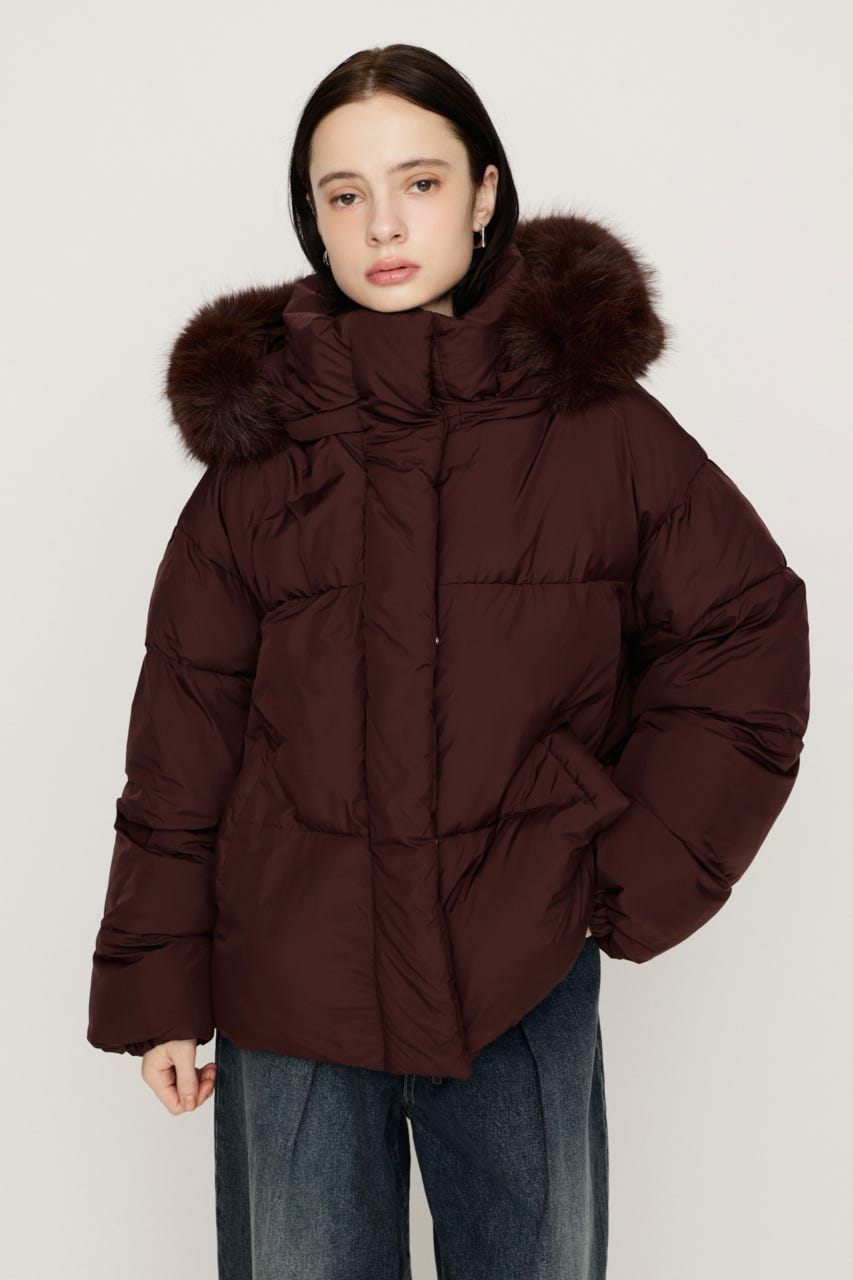【AW PRE ORDER 第2弾】FUR HOODIE PUFFER ジャケット BRN FREE
