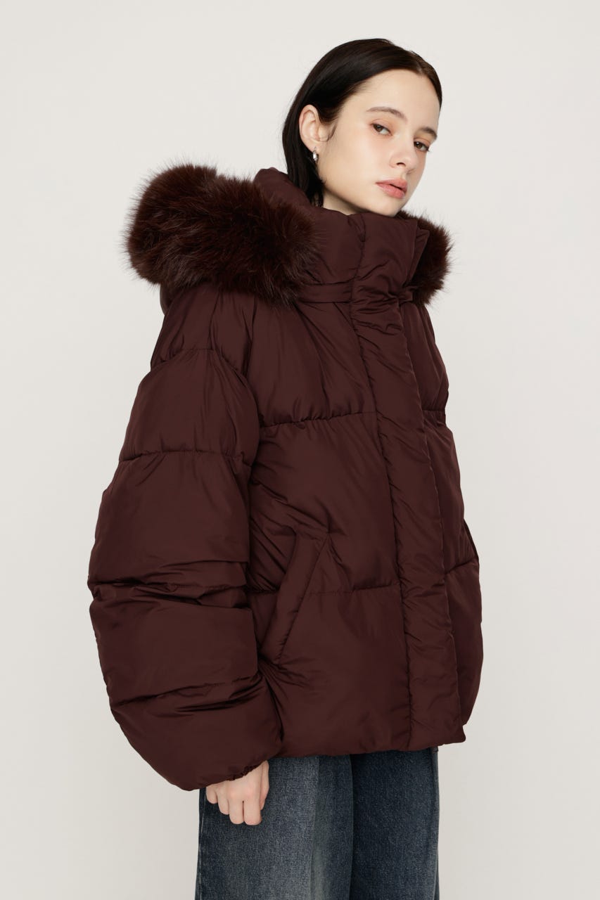 【AW PRE ORDER 第2弾】FUR HOODIE PUFFER ジャケット BRN FREE