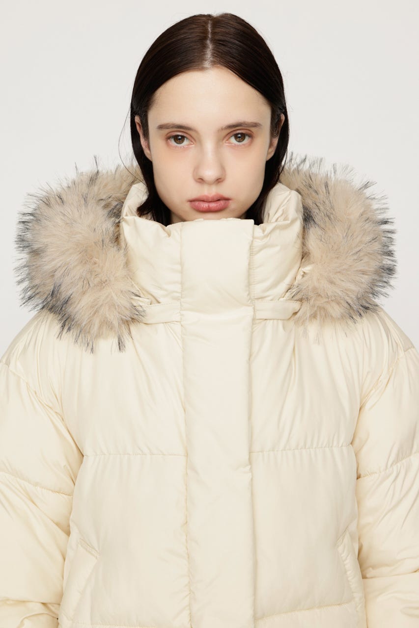 【AW PRE ORDER 第2弾】FUR HOODIE PUFFER ジャケット IVOY FREE