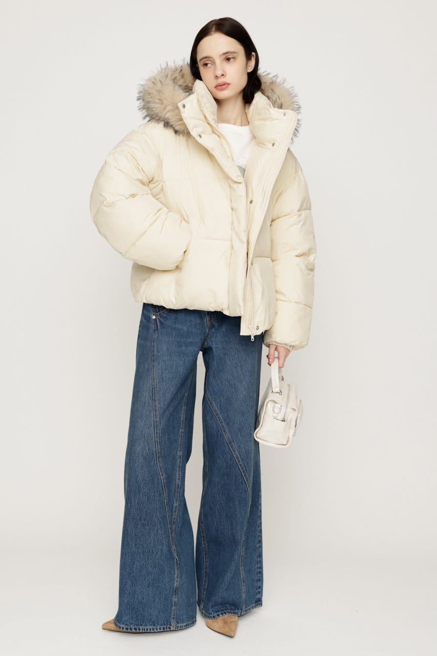 【AW PRE ORDER 第2弾】FUR HOODIE PUFFER ジャケット IVOY FREE