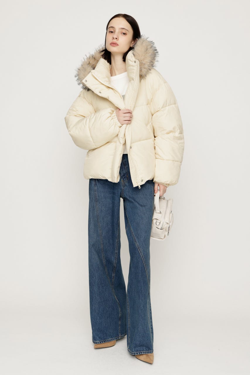 【AW PRE ORDER 第2弾】FUR HOODIE PUFFER ジャケット IVOY FREE