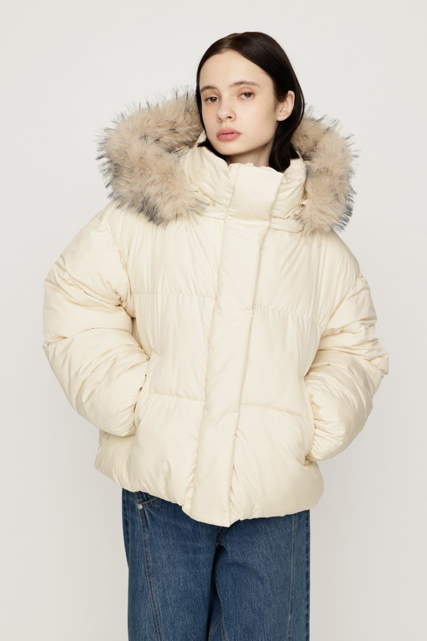 【AW PRE ORDER 第2弾】FUR HOODIE PUFFER ジャケット IVOY FREE