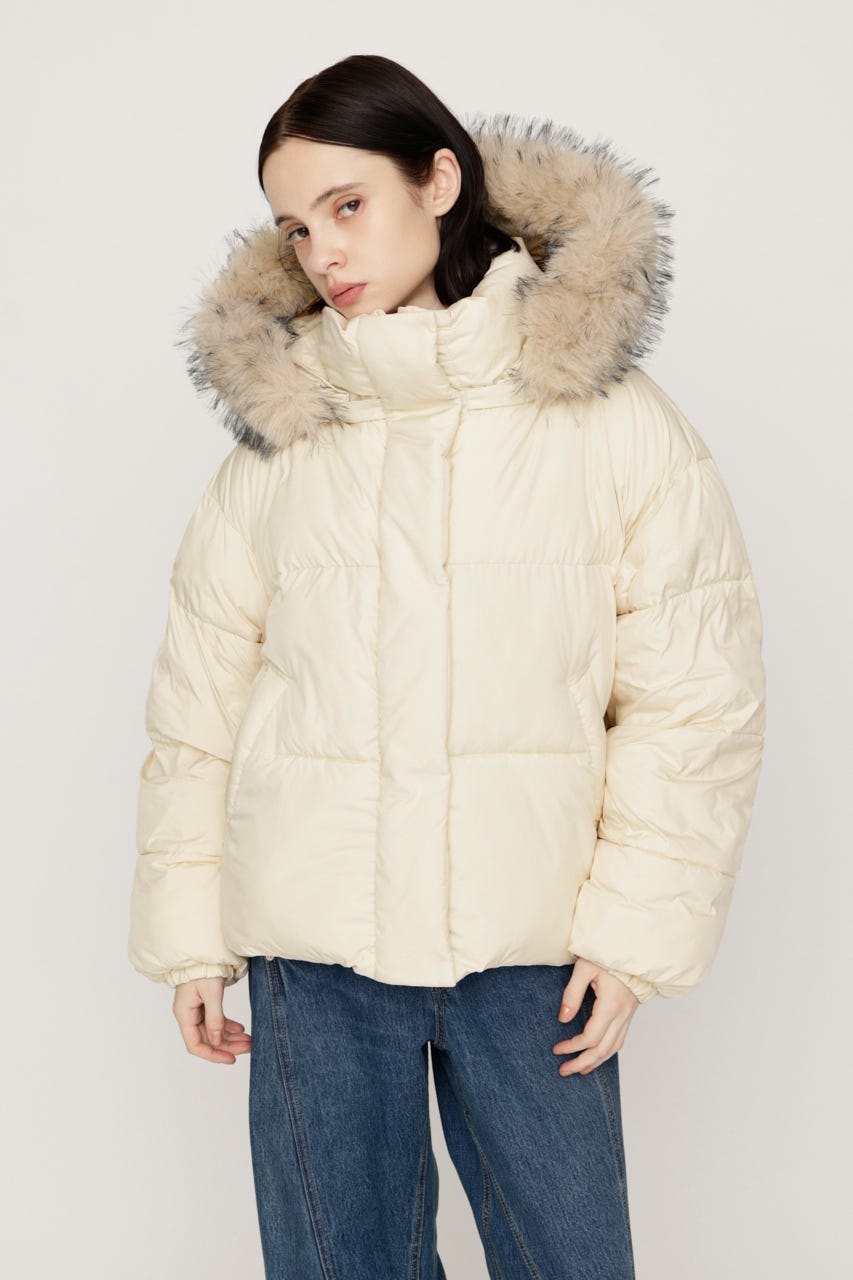 【AW PRE ORDER 第2弾】FUR HOODIE PUFFER ジャケット IVOY FREE