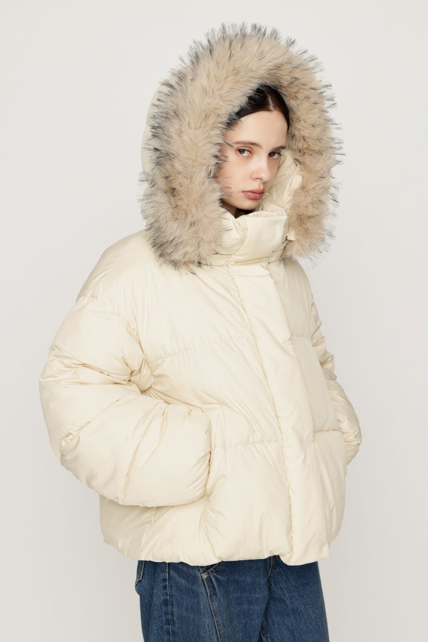【AW PRE ORDER 第2弾】FUR HOODIE PUFFER ジャケット IVOY FREE