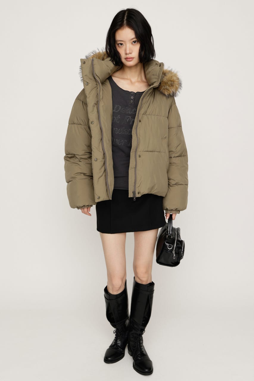 【AW PRE ORDER 第2弾】FUR HOODIE PUFFER ジャケット KHA FREE
