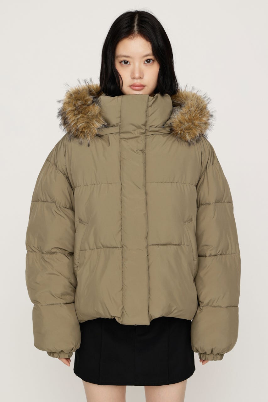 【AW PRE ORDER 第2弾】FUR HOODIE PUFFER ジャケット KHA FREE